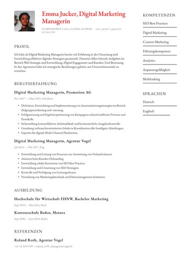 Lebenslaufvorlage «Polished» aus der Rubrik «Schlicht»