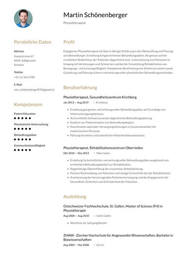 Lebenslaufvorlage «Harmonized» aus der Rubrik «Professionell»