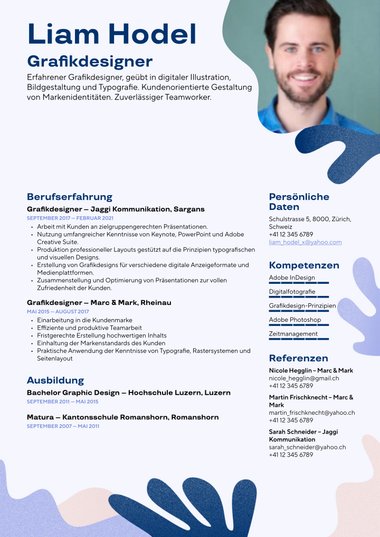 Lebenslaufvorlage «Creative» aus der Rubrik «Kreativ»