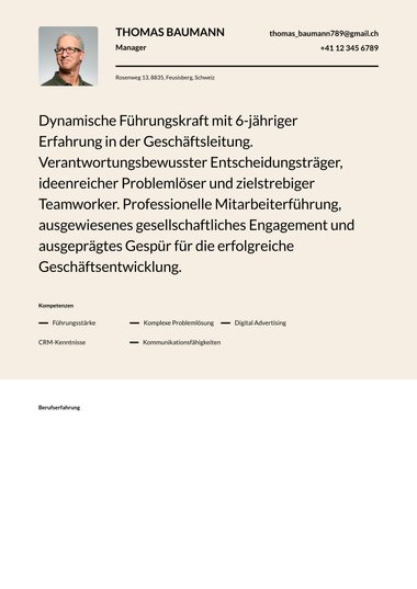 Lebenslaufvorlage «Half Tone» aus der Rubrik «Schlicht»