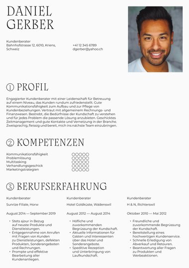 Lebenslaufvorlage «Calligraphic» aus der Rubrik «Schlicht»