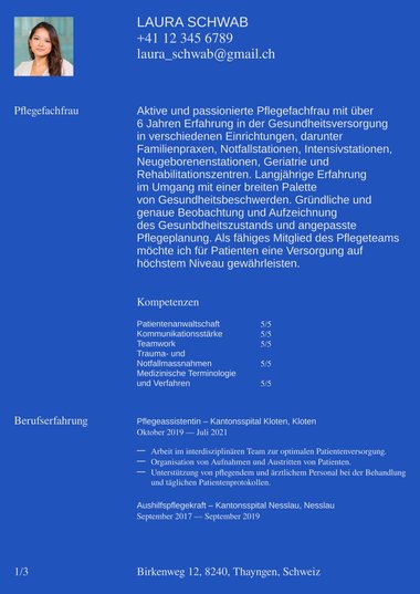 Lebenslaufvorlage «Statement» aus der Rubrik «Schlicht»