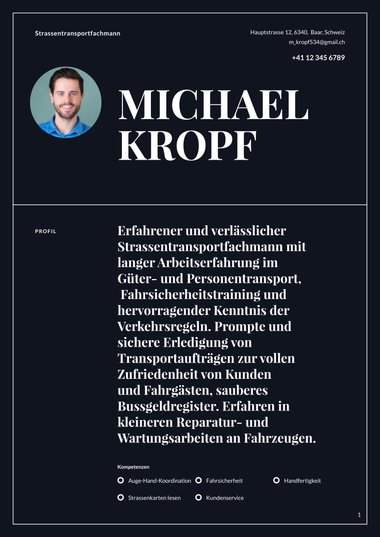 Lebenslaufvorlage «Authority» aus der Rubrik «Schlicht»