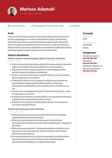 Szablony cv z dwiema kolumnami szblon CV Modern