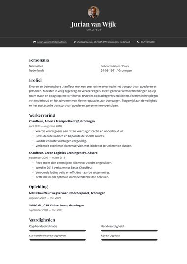 Simpel cv-template Gedurfd