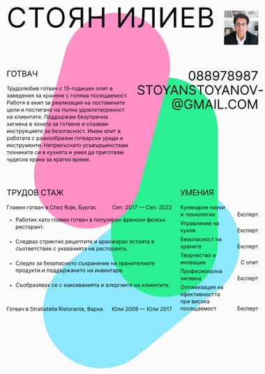 Снимка шаблон за CV Color Splash