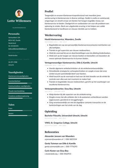 Creatief cv-template Professioneel