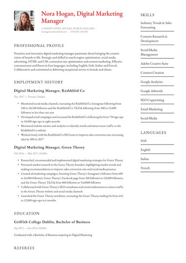 Photo CV template Polished