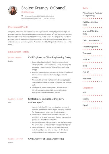 Photo CV template Elegant