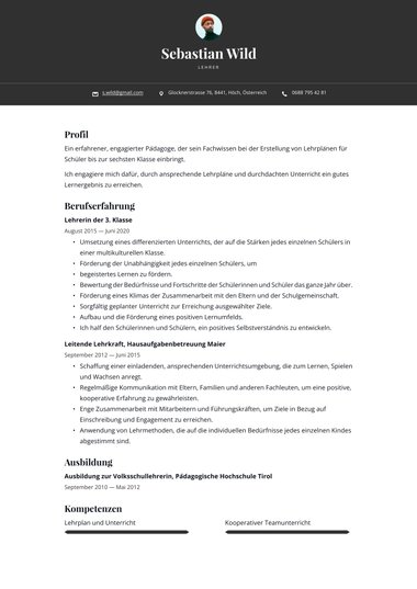 Schlicht Vorlage für Bewerbungsschreiben Bold