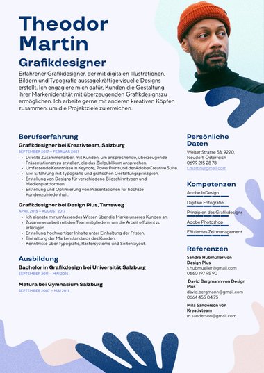 Kreativ Vorlage für Bewerbungsschreiben Creative
