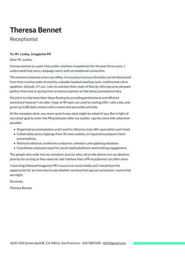 Creative cover letter template Clear