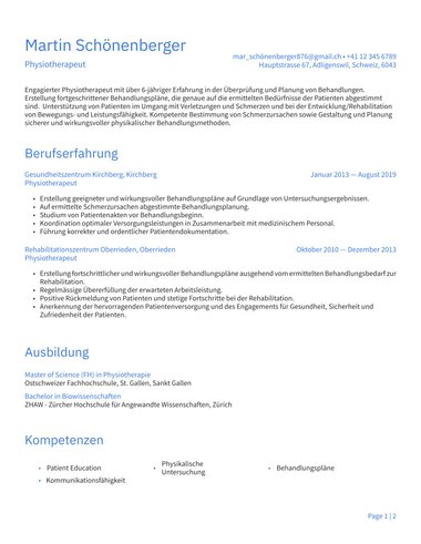 Lebenslaufvorlage «Simple ATS» aus der Rubrik «Word»