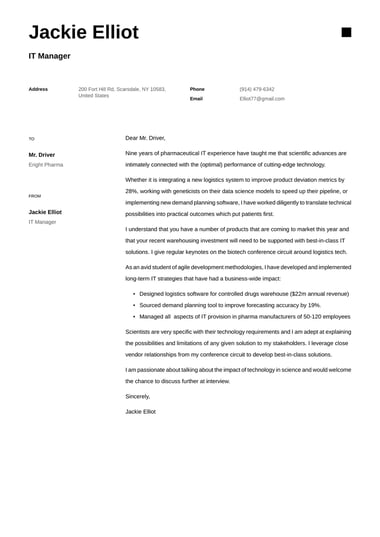 Creative cover letter template Minimalist