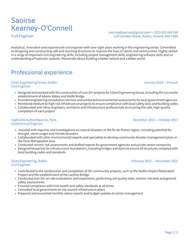 Ats CV template Simple ATS