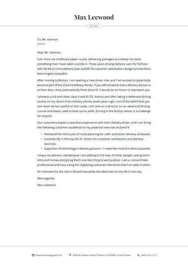 Creative cover letter template Bold