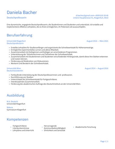 Word Vorlage für Bewerbungsschreiben Simple ATS