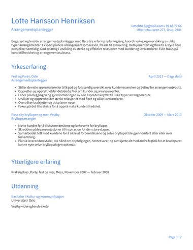 Moderne CV-mal Simple ATS
