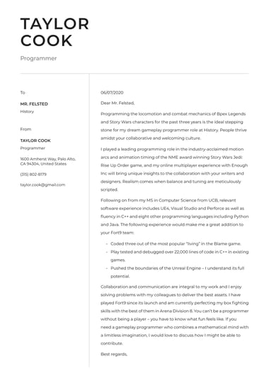 Creative cover letter template Clean