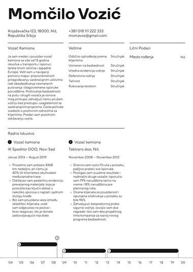 Moderni CV šablon Executive
