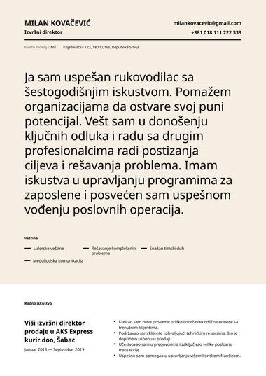 Moderni CV šablon Half Tone
