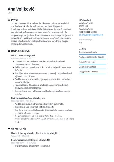 Google docs CV šablon Essential