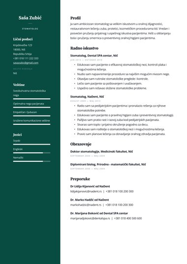 Profesionalni CV šablon Professional