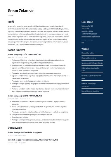 Moderni CV šablon Balanced
