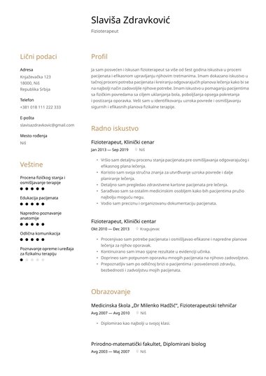 Profesionalni CV šablon Harmonized