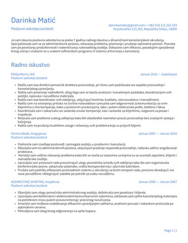 Google docs CV šablon Simple ATS