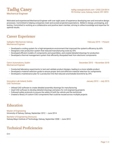 ATS CV Templates Recruiter Friendly Format (2025) · CVapp.ie