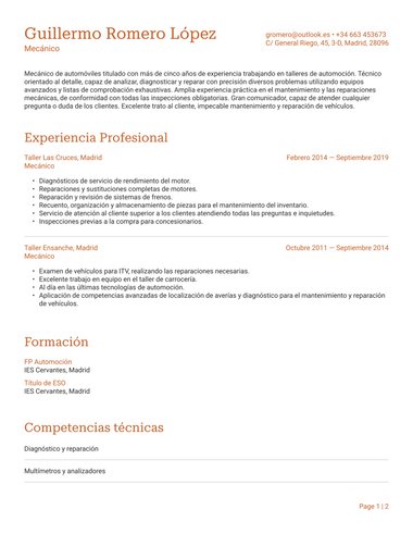 Moderno plantilla de currículum Preciso para ATS