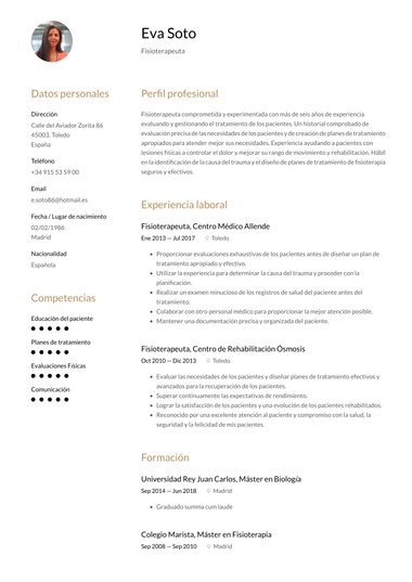 Profesional plantilla de currículum Armónico