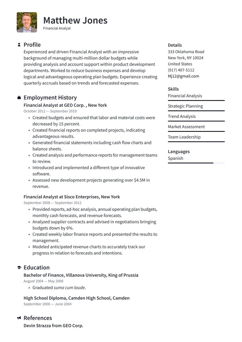 Stockholm resume template
