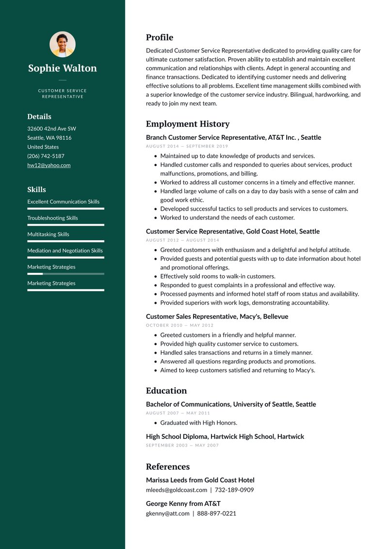 Dublin resume template
