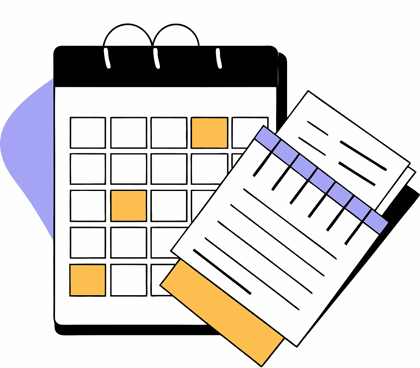 A schedule and a notepad