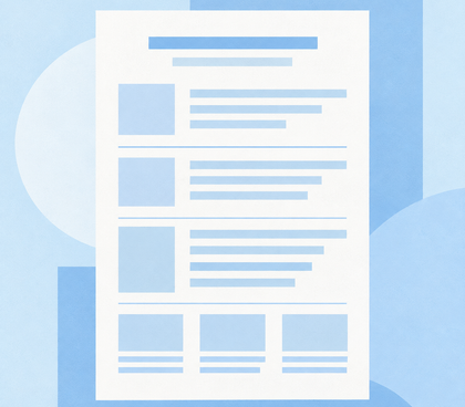 Resume spacing illustrated with a clean baby blue and white resume layout, showing clearly separated sections and balanced white space.