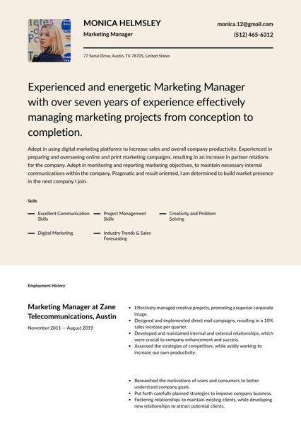 Copenhagen resume template