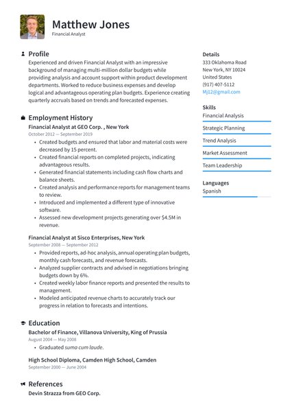 Stockholm resume template