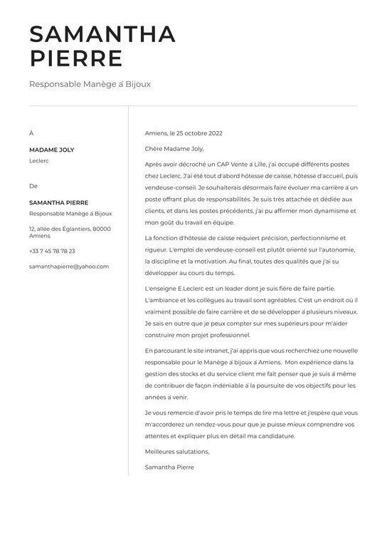 Lettre Motivation Drive Leclerc DBQZP