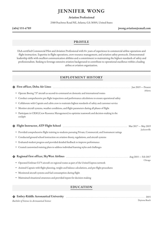 Aviation CV Examples & UK Templates
