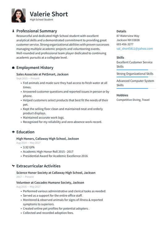 16 Year Old resume examples & templates