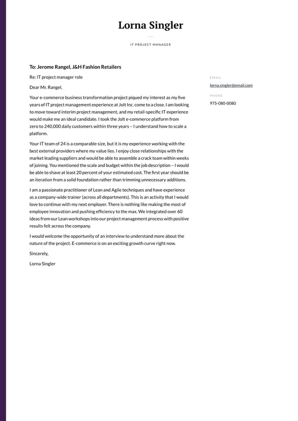 IT Project Manager cover_letter example