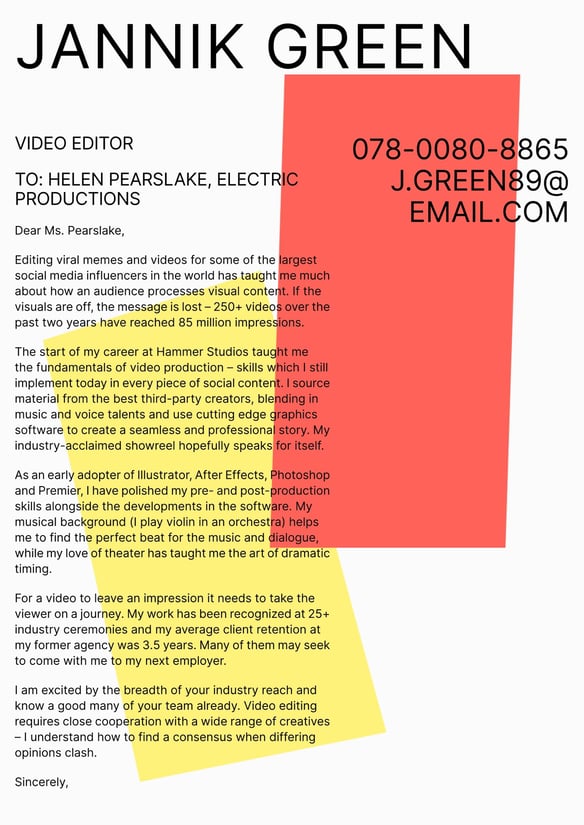 Video Editor cover_letter example