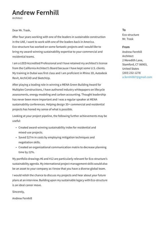 Architect cover_letter example
