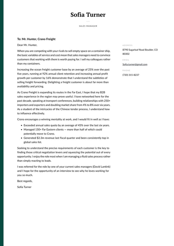 Sales Manager cover_letter example