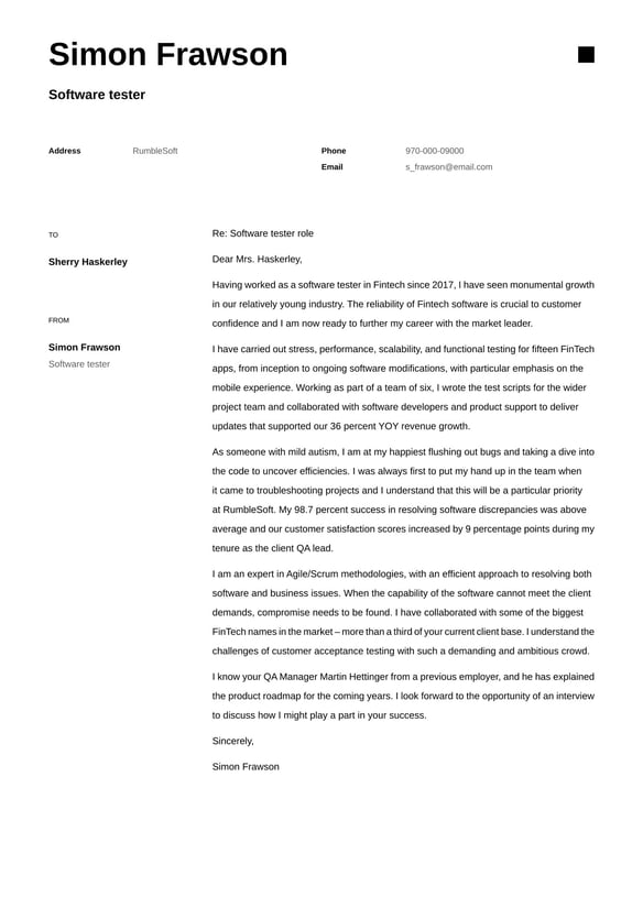 Software Tester cover_letter example