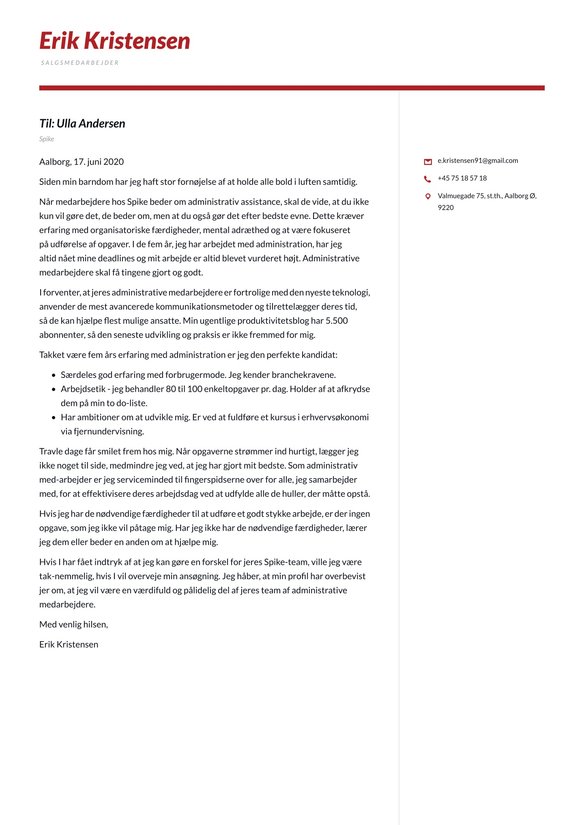 Administrativ Medarbejder cover_letter example