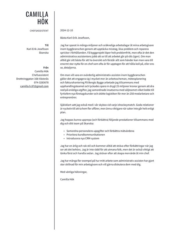 Administrativ assistent cover_letter example