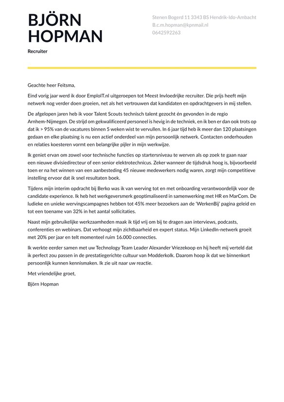 Recruiter cover_letter example